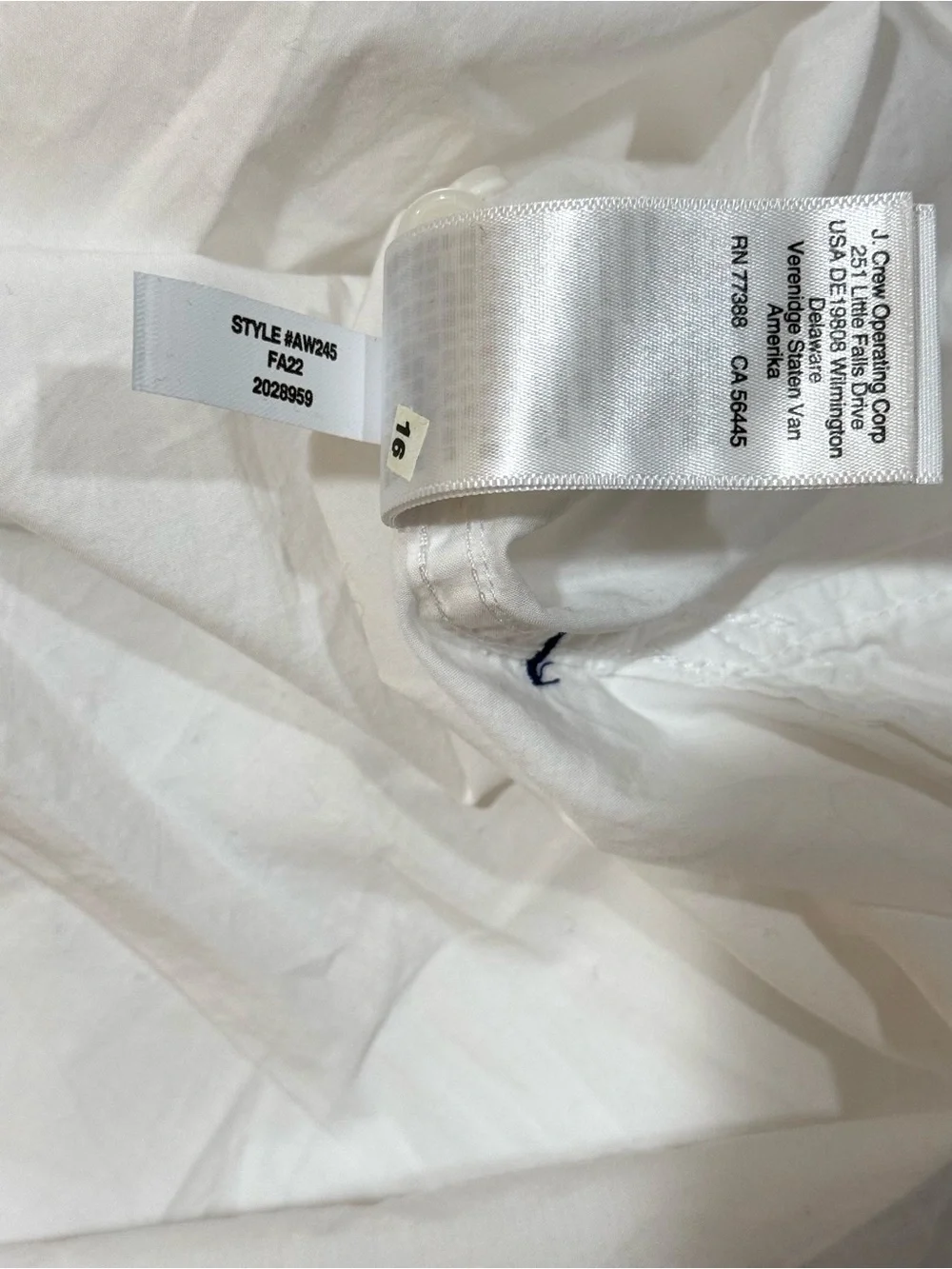 Limited-Edition Hommegirls for J Crew White Reworked  Button-Down Shirt NWOT